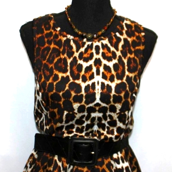 Gianni Bini Leopard Print Sleeveless Dress - Picture 2 of 12